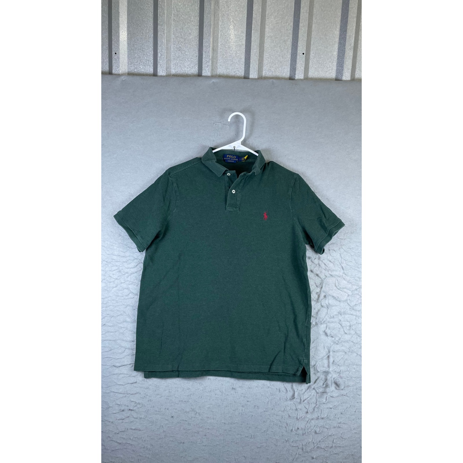 Polo Ralph Lauren Polo Shirt Mens Medium Green Excellent Classic Fit Pique